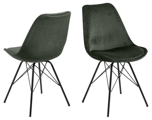 Esszimmerstuhl >Ermina< (2-er Set) in Waldgrün aus Metall - 48,5x85,5x54 (BxHxT)