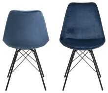 Esszimmerstuhl >Ermina< (2-er Set) in Marineblau - 48,5x85,5x54 (BxHxT)