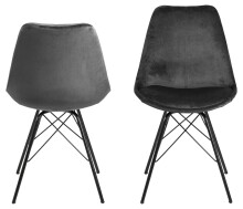 Esszimmerstuhl >Ermina< (2-er Set) in Dunkelgrau - 48,5x85,5x54 (BxHxT)