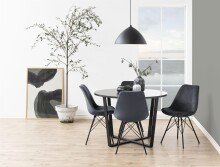 Esszimmerstuhl >Ermina< (2-er Set) in Dunkelgrau - 48,5x85,5x54 (BxHxT)