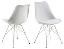 Esszimmerstuhl >Ermina< (2-er Set) in Weiß aus Metall - 48,5x85,5x54cm (BxHxT)