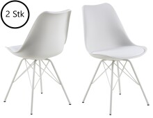 Esszimmerstuhl >Ermina< (2-er Set) in Weiß aus Metall - 48,5x85,5x54cm (BxHxT)