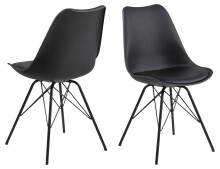 Esszimmerstuhl >Ermina< (2-er Set) in Schwarz aus...