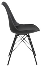 Esszimmerstuhl >Ermina< (2-er Set) in Schwarz aus Metall - 48,5x85,5x54 (BxHxT)
