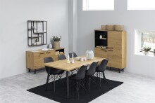 Esszimmerstuhl >Ermina< (2-er Set) in Schwarz aus Metall - 48,5x85,5x54 (BxHxT)