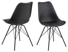 Esszimmerstuhl >Ermina< (2-er Set) in Schwarz aus...