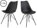 Esszimmerstuhl >Ermina< (2-er Set) in Schwarz aus Metall - 48,5x85,5x54 (BxHxT)