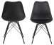 Esszimmerstuhl >Ermina< (2-er Set) in Schwarz aus Metall - 48,5x85,5x54 (BxHxT)