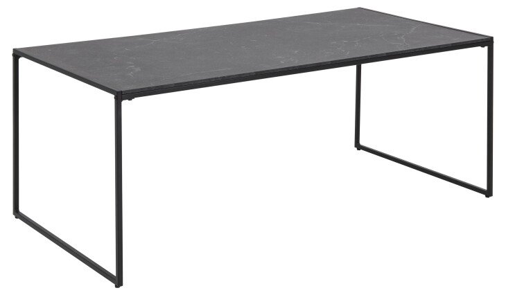 Couchtisch >Inverness< in Schwarz matt aus MDF Metall - 120x48x60cm (BxHxT)