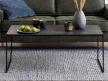 Couchtisch >Inverness< in Schwarz matt aus MDF Metall - 120x48x60cm (BxHxT)
