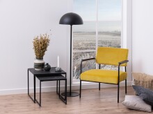 Satztisch >Inverness< in Schwarz matt aus MDF Metall - 50x45x50cm (BxHxT)