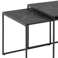 Satztisch >Inverness< (3 teilig) in Schwarz matt - 120x48x60 (BxHxT)