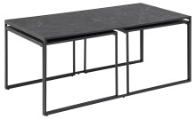 Satztisch >Inverness< (3 teilig) in Schwarz matt - 120x48x60 (BxHxT)