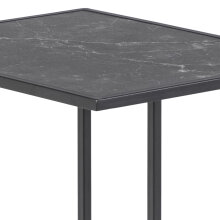 Beistelltisch >Inverness< in Schwarz matt aus MDF Metall - 43x63x35cm (BxHxT)