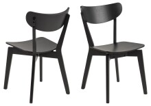 Esszimmerstuhl >Roanne< (2-er Set) in Schwarz Eiche - 45x79,5x55 (BxHxT)