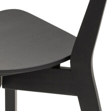 Esszimmerstuhl >Roanne< (2-er Set) in Schwarz Eiche - 45x79,5x55 (BxHxT)