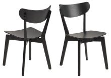 Esszimmerstuhl >Roanne< (2-er Set) in Schwarz Eiche - 45x79,5x55 (BxHxT)