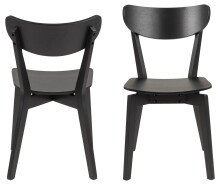 Esszimmerstuhl >Roanne< (2-er Set) in Schwarz Eiche - 45x79,5x55 (BxHxT)
