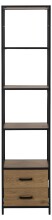 Regal >Carney< in Wildeiche aus Metall,MDF - 42x185x35cm (BxHxT)