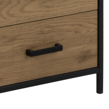 Regal >Carney< in Wildeiche aus Metall,MDF - 42x185x35cm (BxHxT)