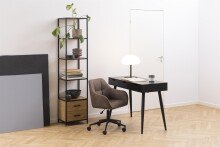 Regal >Carney< in Wildeiche aus Metall,MDF - 42x185x35cm (BxHxT)