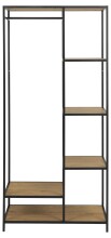 Garderobenständer >Carney< in Wildeiche aus Metall,MDF - 77x165x45cm (BxHxT)