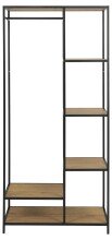 Garderobenständer >Carney< in Wildeiche aus Metall,MDF - 77x165x45cm (BxHxT)