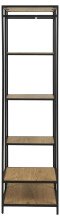 Garderobenständer >Carney< in Wildeiche aus Metall,MDF - 77x165x45cm (BxHxT)
