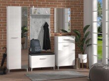 Schuhschrank >Cacak< in Weiß - 58x101,5x35cm (BxHxT)