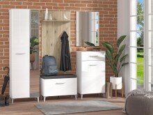 Schuhschrank >Cacak< in Weiß - 58x101,5x35cm (BxHxT)