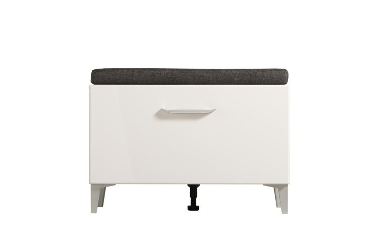 Sitzbank >Cacak< in Weiß - 74,5x45x35cm (BxHxT)