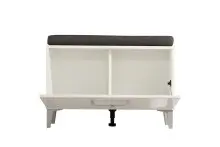 Sitzbank >Cacak< in Weiß - 74,5x45x35cm (BxHxT)