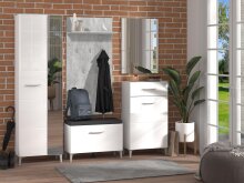 Sitzbank >Cacak< in Weiß - 74,5x45x35cm (BxHxT)