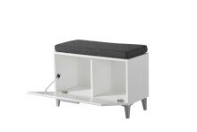 Sitzbank >Cacak< in Weiß - 74,5x45x35cm (BxHxT)