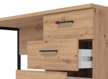 Schreibtisch >Sabac< in Artisan Eiche - 137,5x75x56cm (BxHxT)