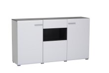 Highboard >Borca< in Opaque White - 173x96,5x41,5cm (BxHxT)