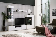 TV-Board >Borca< in Opaque White - 153x38,5x41,5cm (BxHxT)