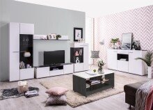 TV-Board >Borca< in Opaque White - 153x38,5x41,5cm (BxHxT)