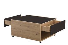 Couchtisch >Mitrovica< in Artisan Eiche Schwarz - 92x47,5x74cm (BxHxT)