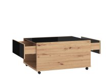 Couchtisch >Mitrovica< in Artisan Eiche Schwarz - 92x47,5x74cm (BxHxT)