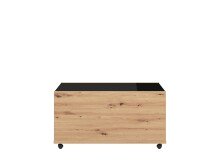 Couchtisch >Mitrovica< in Artisan Eiche Schwarz - 92x47,5x74cm (BxHxT)