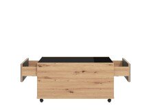 Couchtisch >Mitrovica< in Artisan Eiche Schwarz - 92x47,5x74cm (BxHxT)