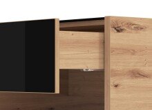 Couchtisch >Mitrovica< in Artisan Eiche Schwarz - 92x47,5x74cm (BxHxT)