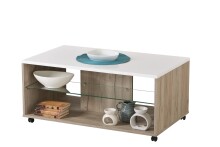 Couchtisch >Becej< in Grey Oak - 101x41,5x60cm (BxHxT)