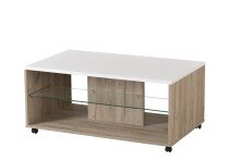 Couchtisch >Becej< in Grey Oak - 101x41,5x60cm (BxHxT)