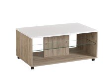 Couchtisch >Becej< in Grey Oak - 101x41,5x60cm (BxHxT)