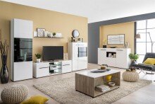Couchtisch >Becej< in Grey Oak - 101x41,5x60cm (BxHxT)
