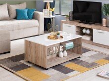 Couchtisch >Becej< in Grey Oak - 101x41,5x60cm (BxHxT)