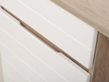 Schreibtisch >Cuprija< in Grey Oak - 135x75,5x50cm (BxHxT)