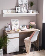 Schreibtisch >Cuprija< in Grey Oak - 135x75,5x50cm...
